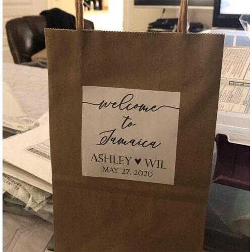 Custom welcome bag sticker, bag sticker, wedding sticker, welcome to our wedding sticker, hotel bag, hotel bag sticker