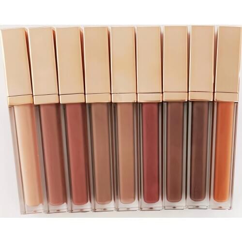 Custom Moist Nude Vegan Makeup Lip Gloss High Pigmented Long Lasting Waterproof Shiny Liquid Lipstick Glossy Private Label