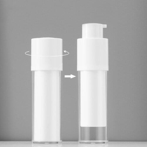 15/30/50ml Airless Pump Bottles Travel Transparent Plastic Empty Refillable Bottles Cosmetic Spray Bottle