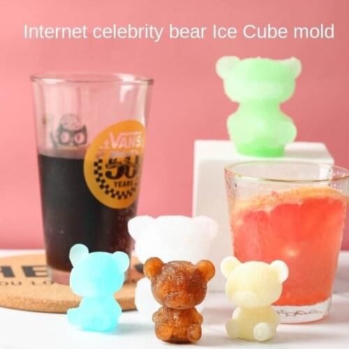 Straight Food Grade Soft Plastic Mold 3D Bear Ice Mold Ice Cream Mold Silicone Ice Mold Popsicle Mold