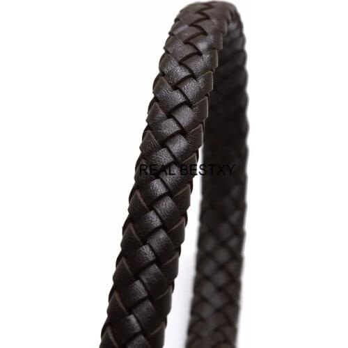 Approx: 12.7*6mm Genuine Flat Leather Cord & Rope Diy Jewelry Findings Accessories Fashion Jewelry Making Materials for Bracelet