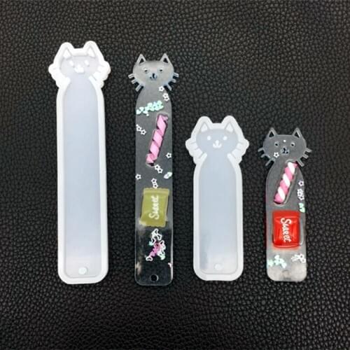 Silicone Mold DIY Bookmark Cute Pet Cat Mirror Crafts Jewelry Casting Mould Making Making Epoxy Resin