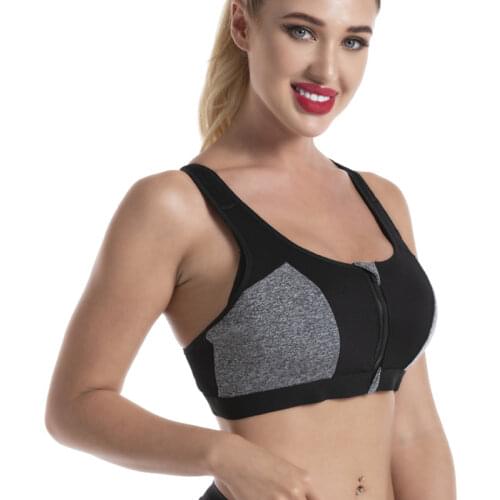 Front Zipper Womens Sports Bra Top Push Up Bralette High Impact Sportswear Bralette For Gym Yoga Cross Beautiful Back Underwear