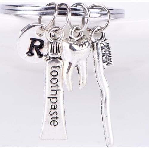 Car Bag Key Ring Handbag Keychain Dental Hygienist Keychain Tooth /R /toothbrush /toothpaste Charm Key Chain Ring