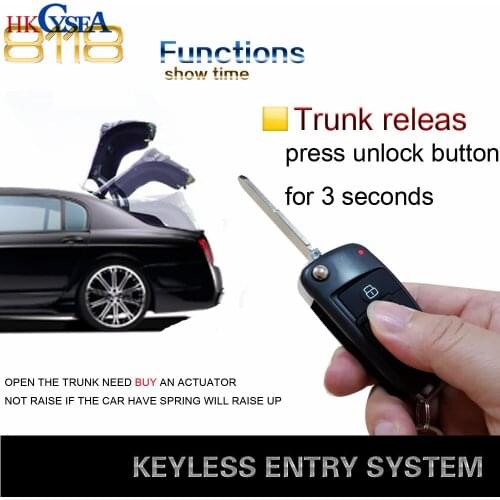HKCYSEA M604-8118 Universal Automatic Flip Keyless Entry System Central Door Lock with Remote Control