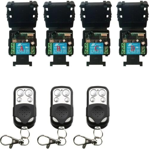Universal Wireless Remote Control Switch DC 12V 24V 1CH 10A Relay Receiver Module and RF Transmitter For Electronic Door Lock
