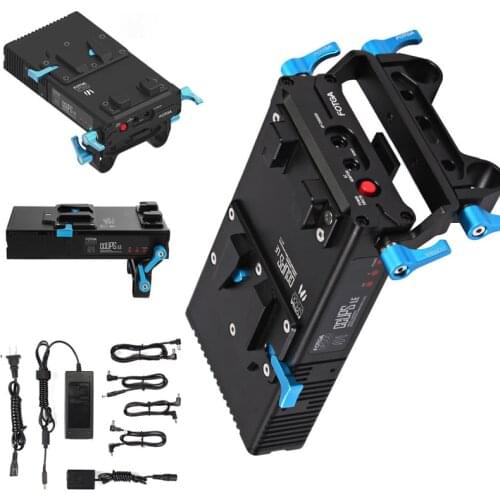 V-mount Battery Plate Adapter Power Supply System Charger 15mm Rod Clamp for Canon 5d3 6d 7d Nikon Sony a7 a7r4 a6300 gh4 Camera