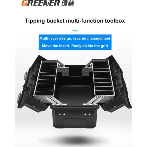 Three-layer Folding ToolboxTools Box Professional Storage Complete Waterproof Suitcase Plastic Portable Empty PP Material Glossy