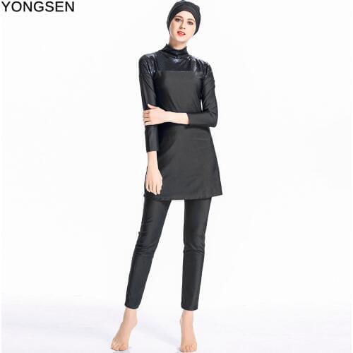 YONGSEN Women Plus Size Printed Splice Burkinis Muslim Swimwear Islamic Hijab Muslimah Swimsuit for Muslim Girls Women