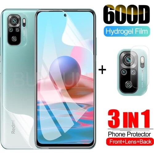For note 10 glass 3-in-1 Hydrogel Film For Xiaomi Redmi Note 10 10s 4G Screen Protector Camera Film For redmi note 10 pro max 4g