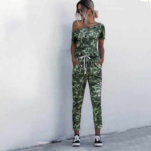 New Women Solid Oblique ShoulderJumpsuits Short Sleeve Mid Waist Slim Jumpsuits For Lady Fashion Clothing Комбинезоны Barboteuse