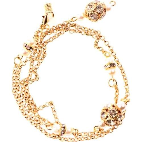 1PC Metal Eyeglass Chain Copper String Simulated-pearl Crystal Beads Sunglasses Lanyard Strap Necklace Cord Eyewear Accessories