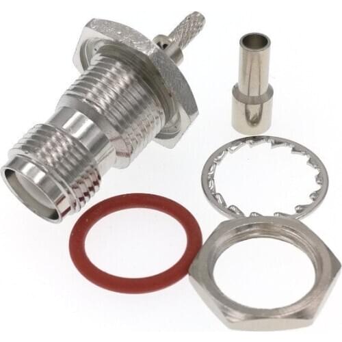 10pcs RP-TNC Female Plug Nut Bulkhead Crimp RF Connector For RG316 RG174 LMR100 Cable