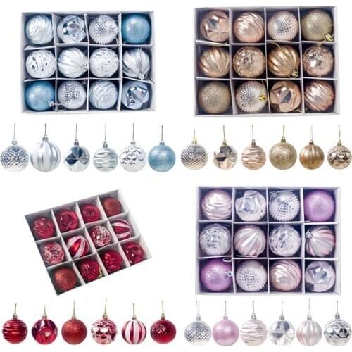 12Pcs 6cm Christmas Tree Balls Hanging Ornament Gift Home Christmas Balls Christmas Decorations Xmas New Year Home Decor
