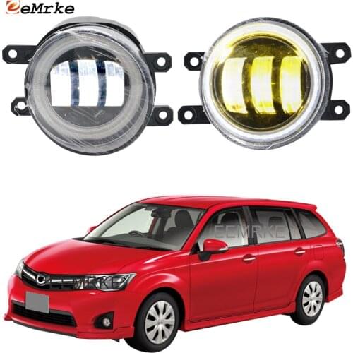 2Pcs Led Angel Eye DRL for Toyota Corolla Axio Sedan/Corolla Fielder Wagon 10.2006-2017 E160 Fog Lights Lamp Lens Daylight