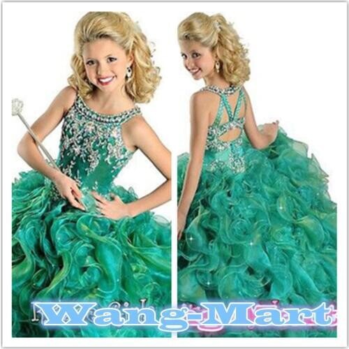 2018 flower girl Appliques DRESS-OCCASION-PARTY-BRIDESMAID-WEDDING-FORMAL-WEAR!! Cute and Lovely ! all sizes