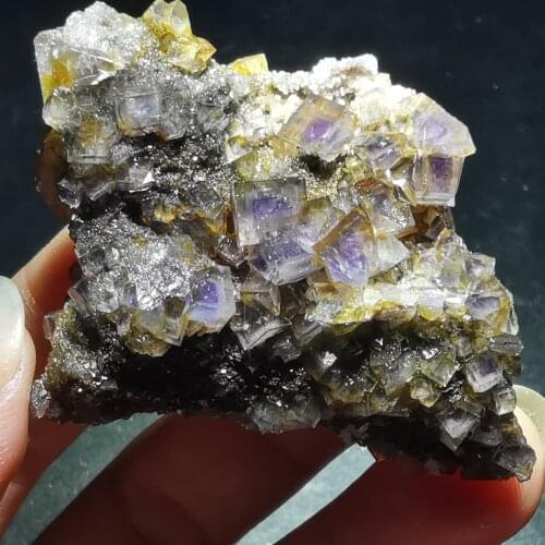33.3gNatural rare mirage window purple fluorite cluster mineral specimen healing crystal quartz pristine gem