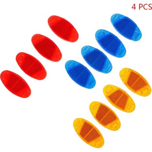 4Pcs/set Bicycle Mountain Bike Spoke Reflector Safety Warning Light Wheel Rim Reflective Mount Blue/Red/Yellow
