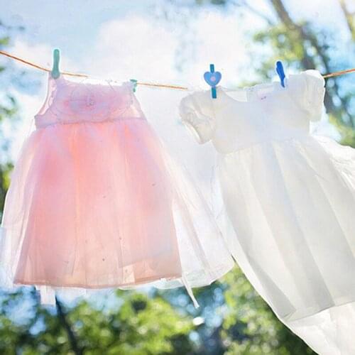 8m Retractable Clothesline with Storage Case Portable Drying Clothes Hanger with 10 Fixed Buckle & 20 Clip for Outdoor JS22