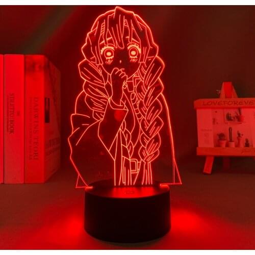 Anime Led Light Kimetsu No Yaiba Mitsuri Kanroji for Bedroom Decoration Night Light Gift Manga 3d Lamp Demon Slayer Room Decor