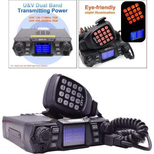 Car Two-Way Radio Station 200CH 75W High Power VHF UHF Mobile Radio Car Radio Mobile Radio Transceiver