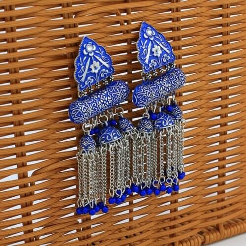 Bohemian Vintage Earrings Bohemian Earrings Declaration Earrings Ethnic Style Alloy Long Bohemian Pendant Earrings
