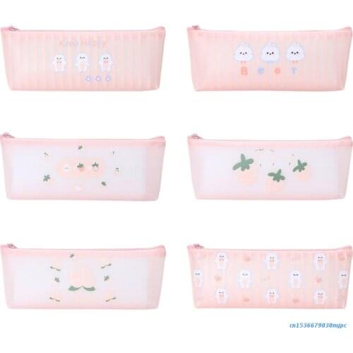 Large Soft PU Pencil Bag Waterproof Desk Organizer Marker Pen Case 97BF