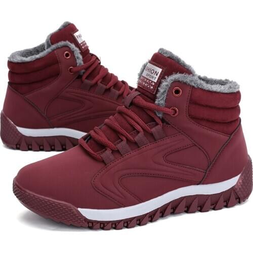 Winter Womens Shoes Warm Ankles Boots Casual Waterproof Non-Slip Couple Shoes Outdoor Sports Walking Hiking Shoes for Females