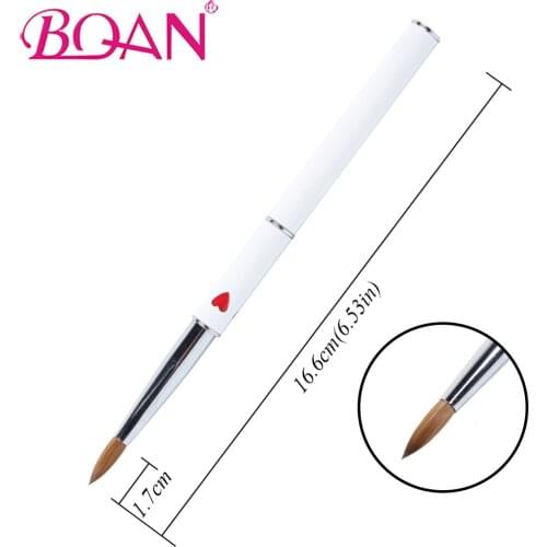 BQAN #8 Acrylic Nail Art Brush Pure Kolinsky Sable Hair Acrylic Brush 10pcs/lot Manicure Art Tool Metal Handle