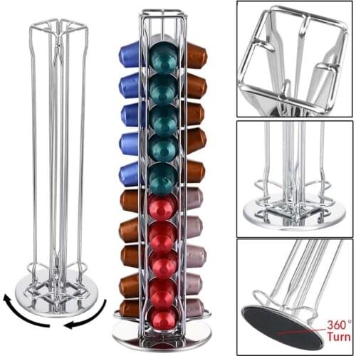20/40/60 Pcs Nespresso Coffee Pods Holder Rotating Rack Coffee Capsule Stand Capsules Storage Shelve Organization Holder 2019