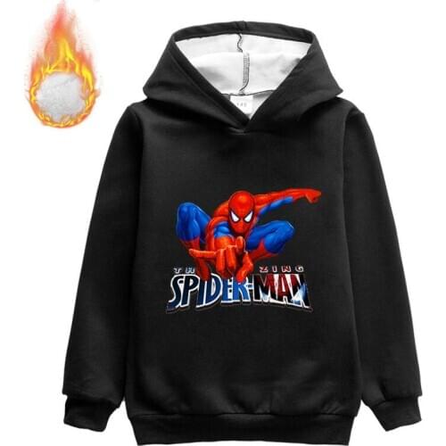 Disney Toddler Boys Spiderman winter Thick clothes baby sweatshirt velvet Clothing kids hoody boys cashmere warm Hoodies Tops