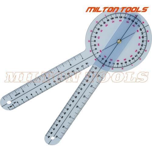 0-300mm 12inch Goniometer plastic protractor Medical ruler angle ruler plastic measure gauge,5pcs/lot