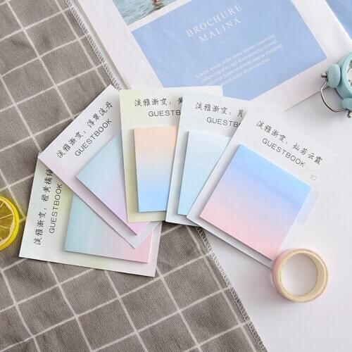 Gradient Color Series Self-Adhesive Memo Pad Sticky Notes Bookmark Pad Sticky Notes Stationery Sticker Office School Supplies