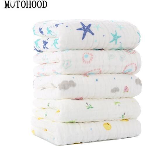 MOTOHOOD 9 Layers Cotton Bath Towel Kids Quilt Baby Blankets Newborn Bedding Photography Props Cotton Warm Blanket Swaddle 105cm