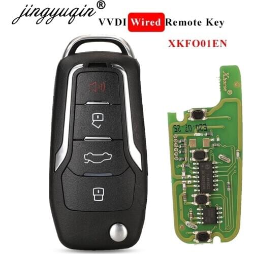 Jingyuqin 5pcs/lot XKFO01EN Xhorse VVDI 4 Button Universal Wired Remote Control for Ford type work for VVDI Tool English Version