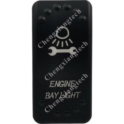 Laser Etched - ENGINE BAY LIGHT- Led Backlit Rocker Switch Cap for Car Boat Truck Rv Switch Auto DIY Replacing, Cover Only