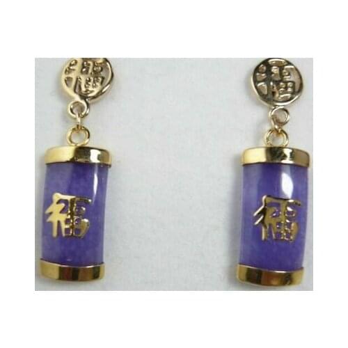 Fashion Women Lucky 4Colors Natural Jade /Tiger eye Gemstone Dangle Earrings