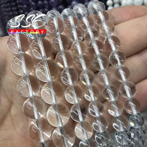 Natural Clear White Crystal Beads 15" Strand 4 6 8 10 12 mm Beads For Jewelry Making Diy Bracelet Necklace Accessories
