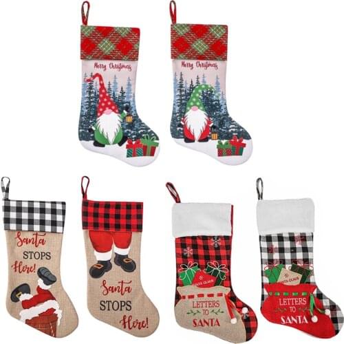 New Year 2022 Christmas Stocking Socks Santa Sack Christmas Gift Bags Noel Xmas Tree Decoration Adornos De Navidad 2021 Natale