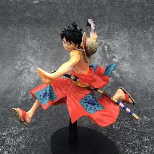 One Piece Anime 18cm Kimono Luffy pvc Action Figure Model Toys