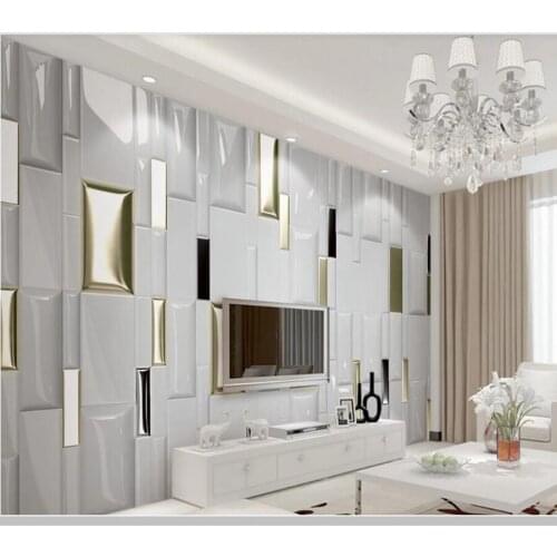 Papel de parede 3d stereo modern fashion golden checkered geometric soft pack wallpaper,living room bedroom tv bathroom mural