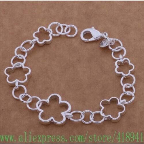 Silver Plated bracelet, Silver Plated fashion jewelry The size of the plum blossom /dzxamrea bazajsga AH100