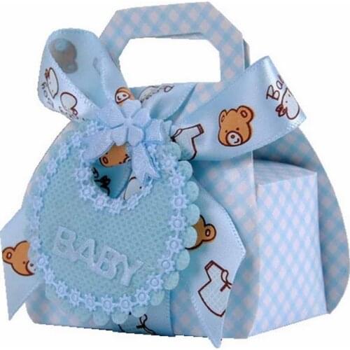 Blue Pink Cute Cartoon Bear Candy Bag Baby Shower Its A Boy Or Its A Girl Party Christening & Baptism Reveal Gender Babyshower