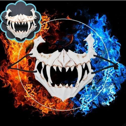 Halloween cosplay light resin mask Two Dimensional Dress Up Dragon God Tiger Yaksha And Dog Mask masquerades party Props