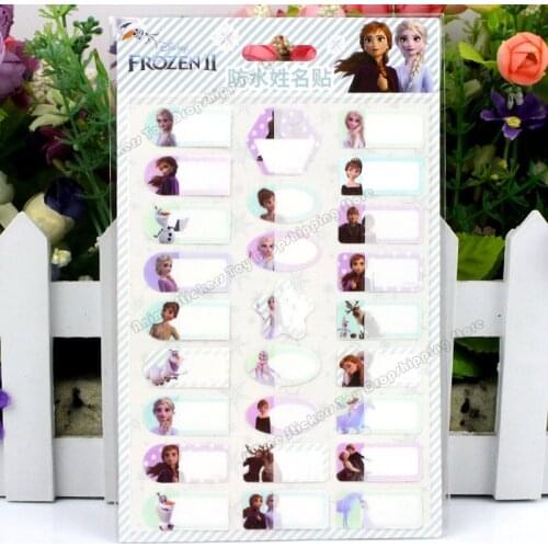 Disney Frozen Princess Mickey Sofia Cartoon Name Sticker Baby Primary School Kindergarten Child Waterproof Cup Label Student