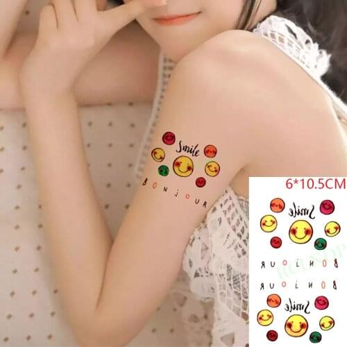 Waterproof Temporary Tattoo Sticker Smiley cartoon cute Art Flash Tattoo ins Fake Tattoo for Kids Women Men