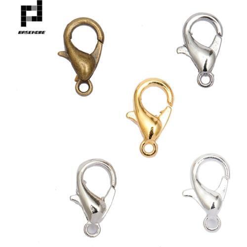 100pcs Lobster Clasps for Bracelets Necklaces 10-18mm Hooks Chain Closure Findings Accessories for Jewelry Making