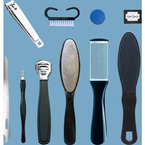 10Pcs/Set Manicure Foot Care File Set Scraper Dead Hard Skin Callus Remover Pedicure Rasp Tools Feet Care Tool Kit Feet Care