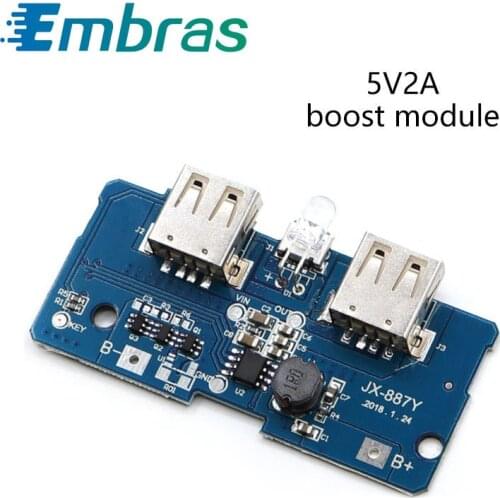 18650 Battery 3.7V To 5V2A Boost Module Boost Circuit Board / DIY Charging Treasure / Mobile Power Motherboard 1Pcs