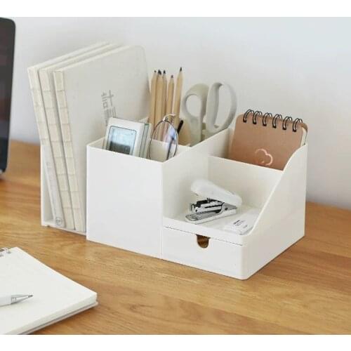 2021 Desk Office Sharkbang ABS Organizer Storage Holder Desktop Pencil Pen Sundries Badge Box Stationery Office School Supplies